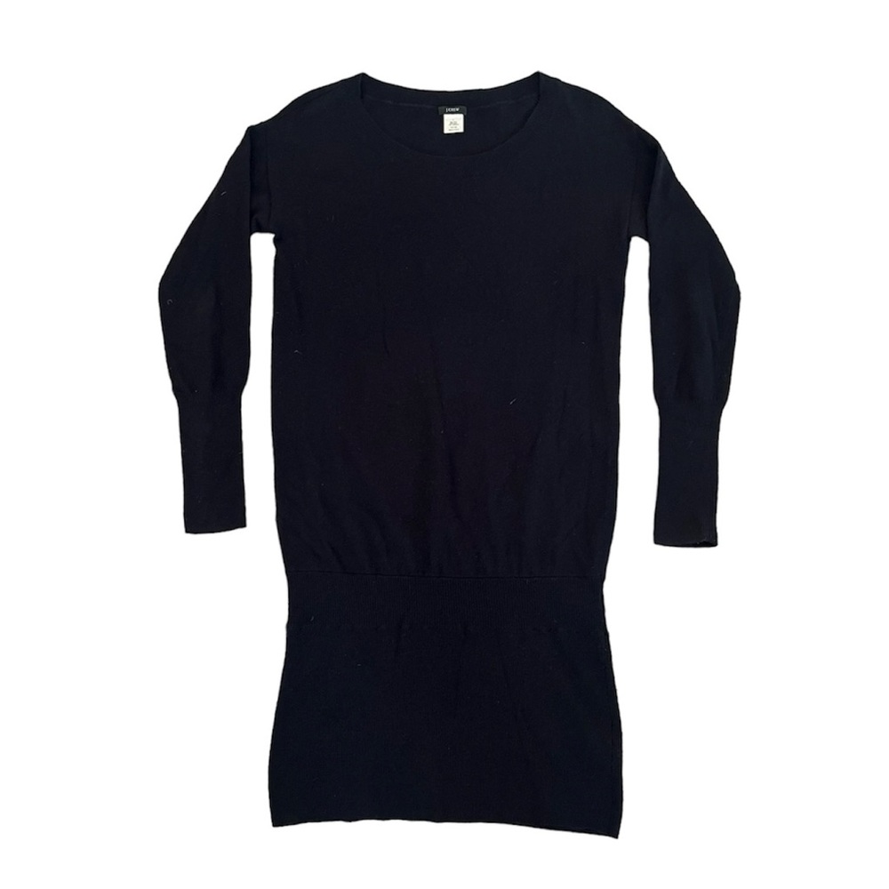 💚 GUC💚 J. CREW Wool Drop Waist Black Dress